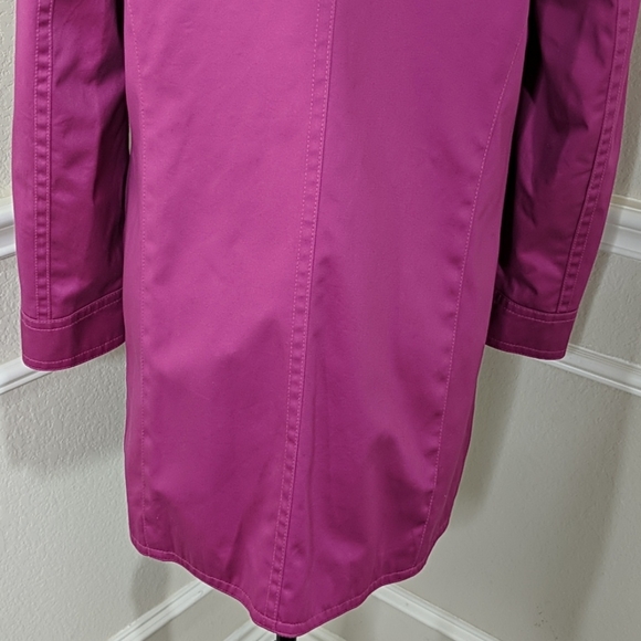 Pink Trench Coat Mid Jacket Tailored Blazer Spring Summer Floral Print Tweed Y2K - Picture 13 of 17